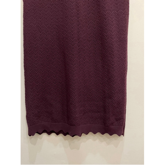Revolve Heartloom Knit Crochet Maxi Skirt Sheer Womens Burgundy Small Slit - Picture 3 of 9